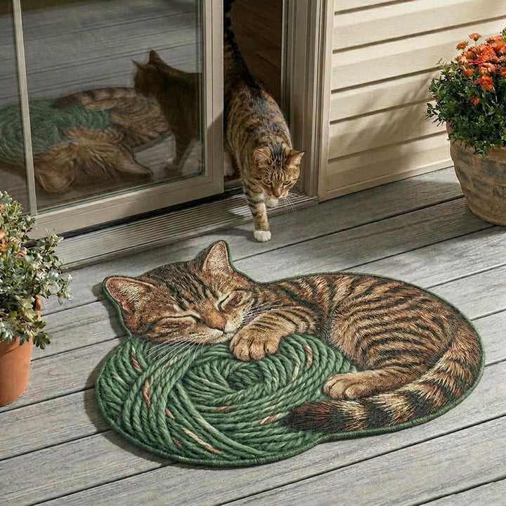 Personalized Cat-Shaped Doormat