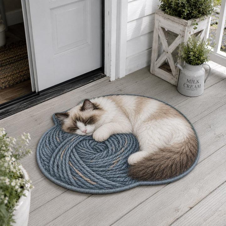 Personalized Cat-Shaped Doormat