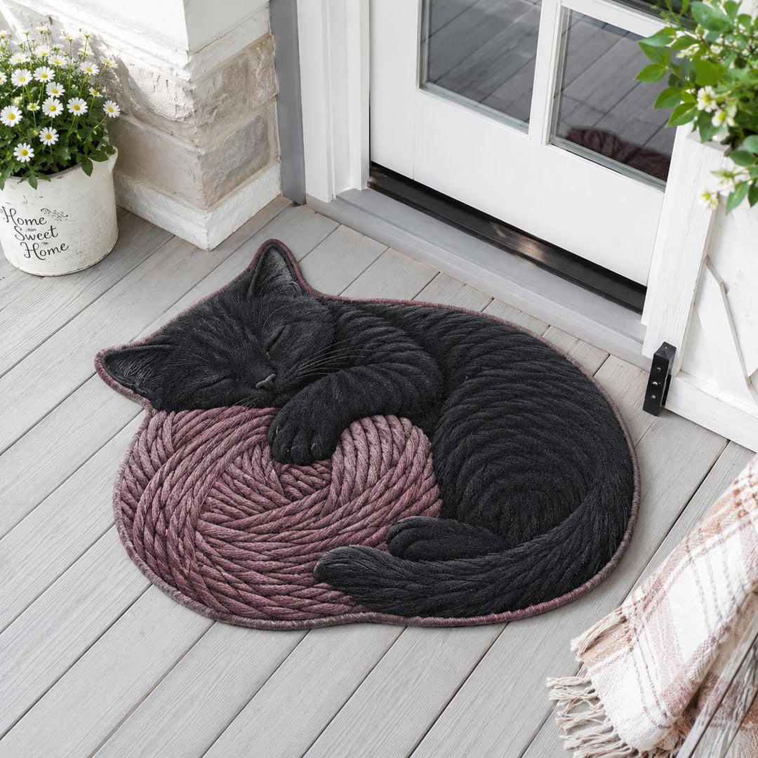 Personalized Cat-Shaped Doormat