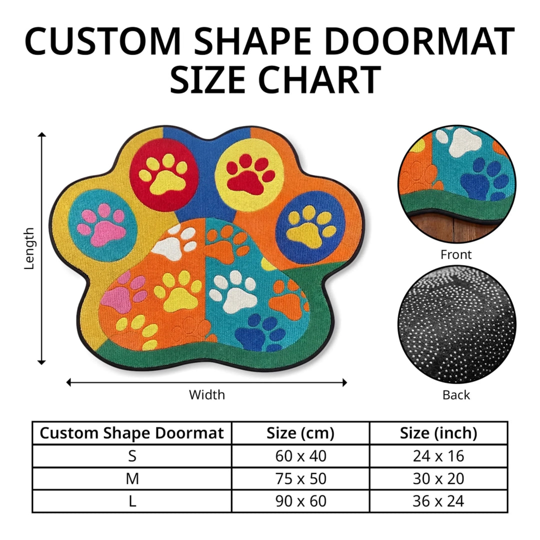 Custom Shape Doormat featuring Faithful Bulldog Design