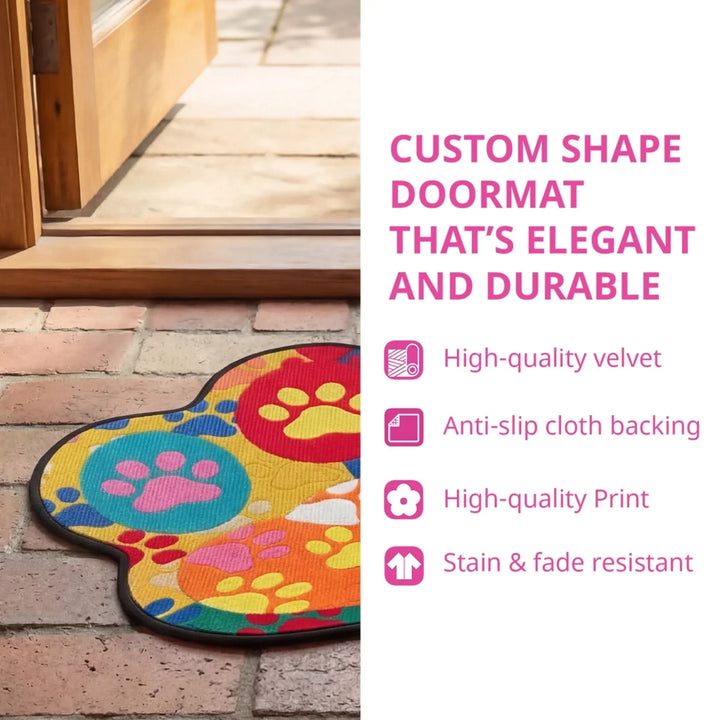 Custom Shape Doormat featuring Faithful Bulldog Design