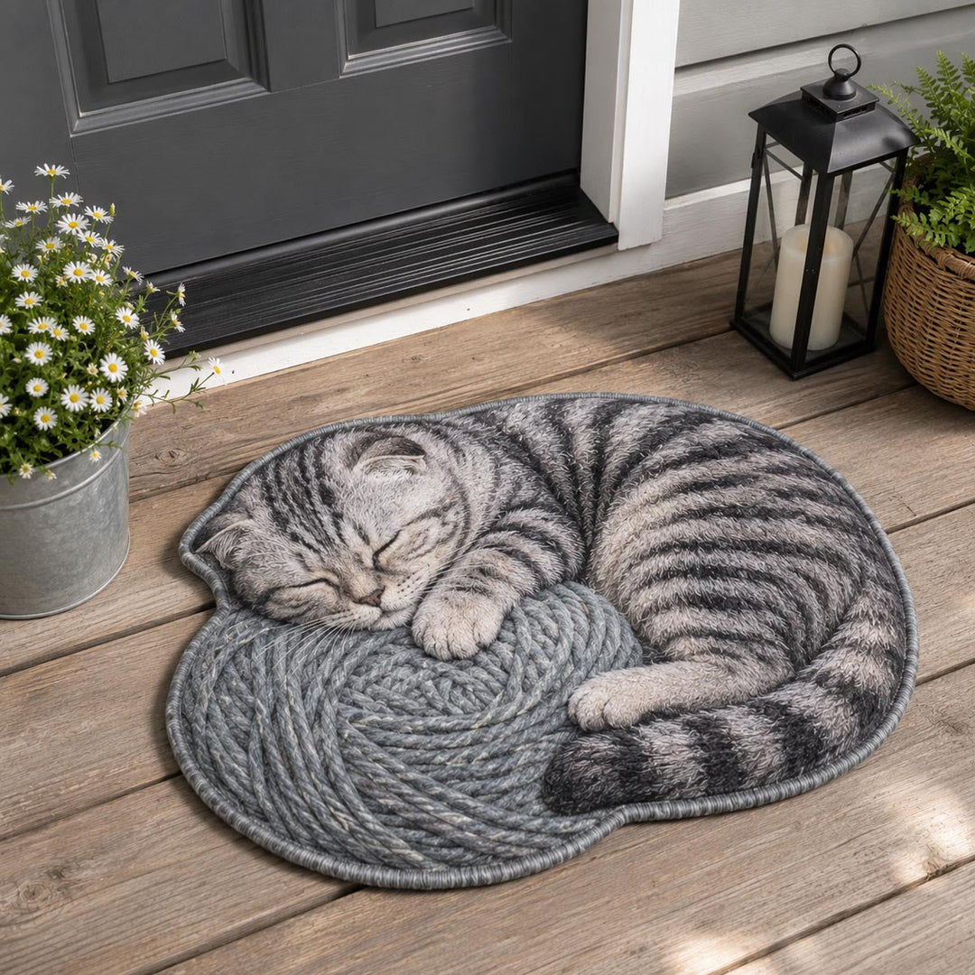 Personalized Cat-Shaped Doormat