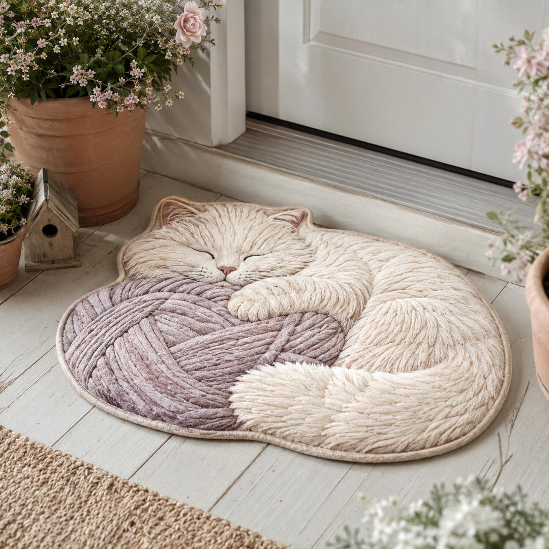 Personalized Cat-Shaped Doormat