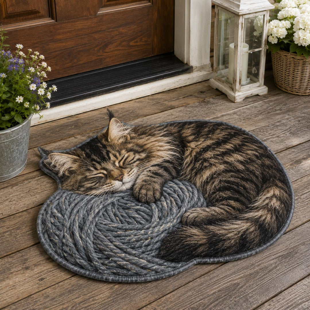 Personalized Cat-Shaped Doormat