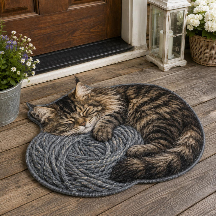 Personalized Cat-Shaped Doormat