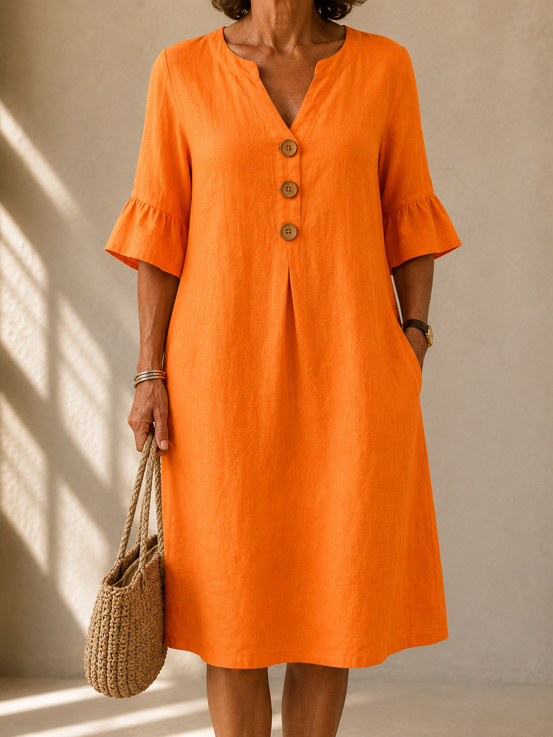 Mathilde | Φόρεμα με λαιμόκοψη V και κουμπιά