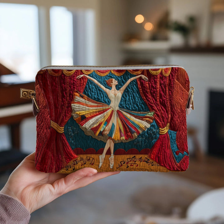 Elegant Ballerina Quilted Pouch V2