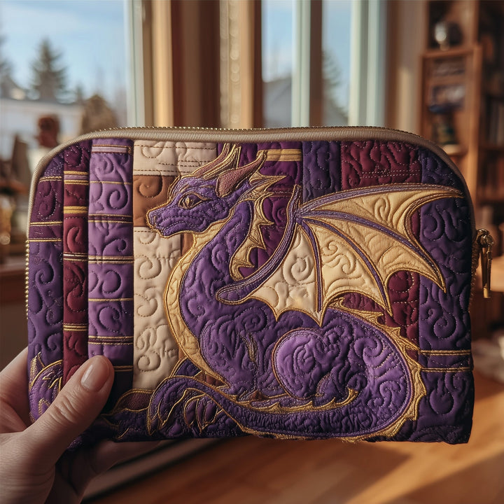 Purple Dragon Quilted Pouch V1
