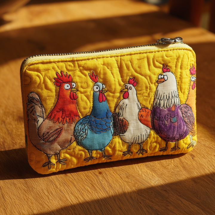 Funky Chicken Quilted Pouch V3