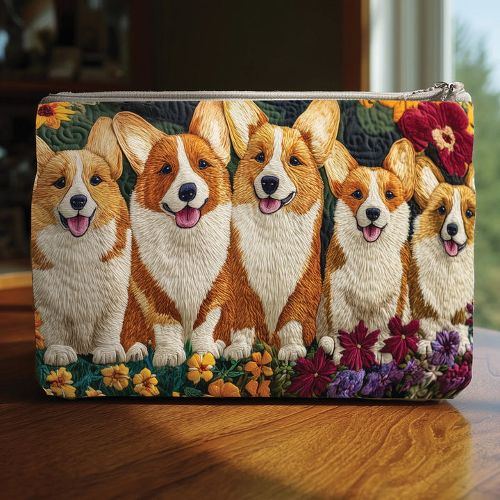 Adorable Corgi Quilted Pouch V1