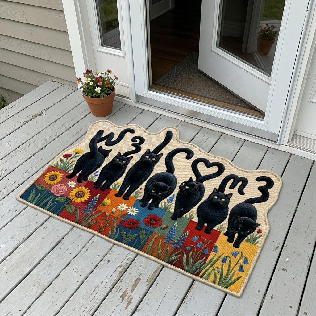 Personalized Cat-Shaped Doormat