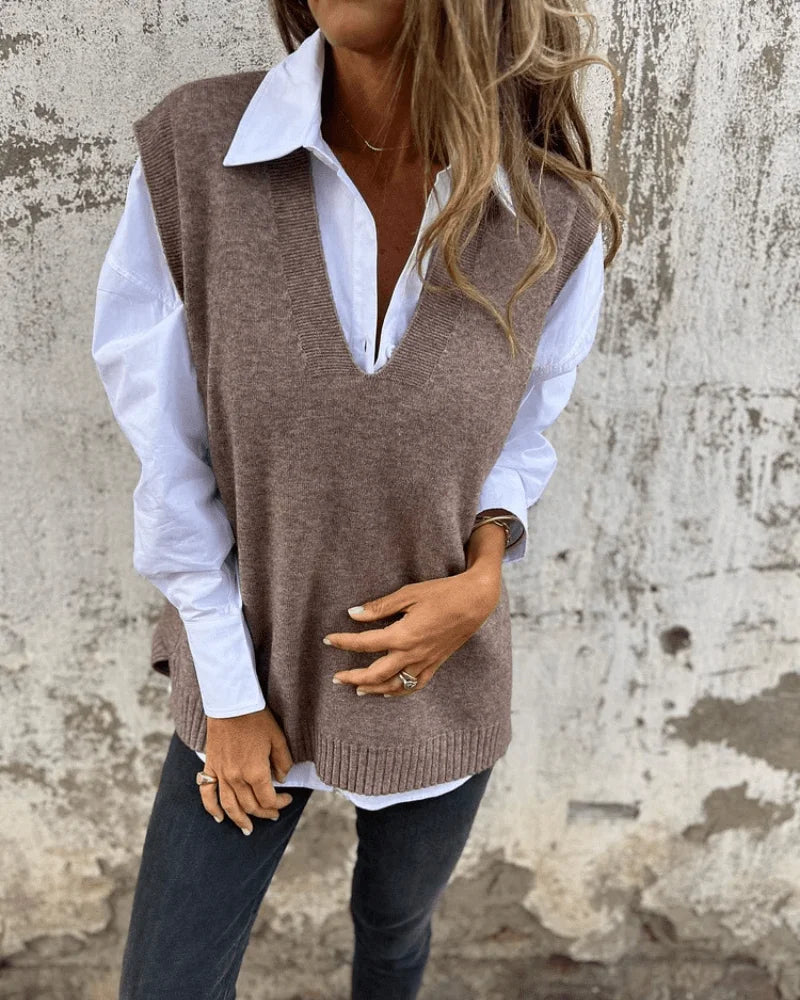 Beatrice | Πλεκτό πουλόβερ με λαιμόκοψη V